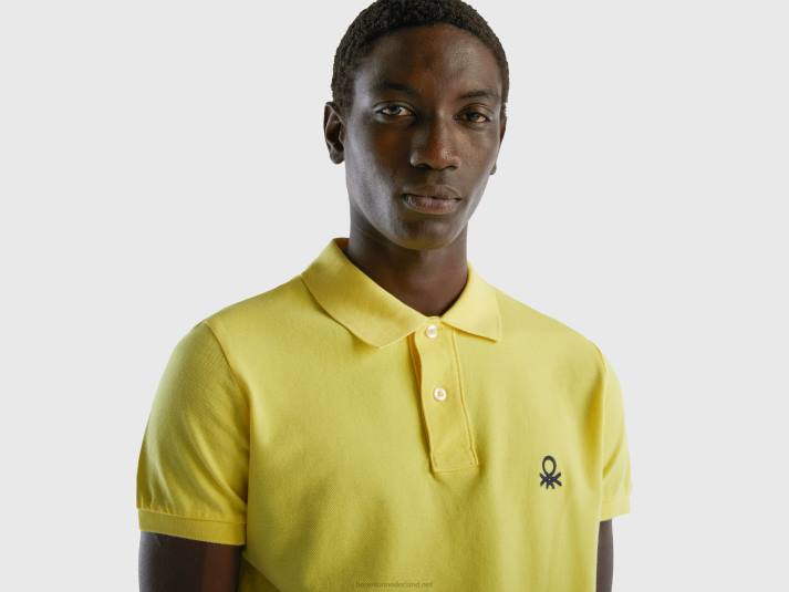 Heren Benetton gele slim fit polo geel 4R621391