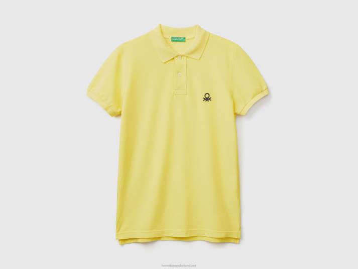Heren Benetton gele slim fit polo geel 4R621391