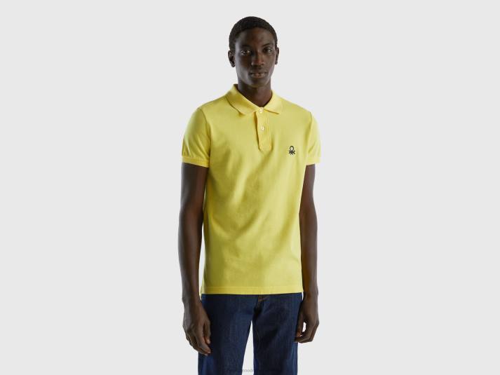 Heren Benetton gele slim fit polo geel 4R624582