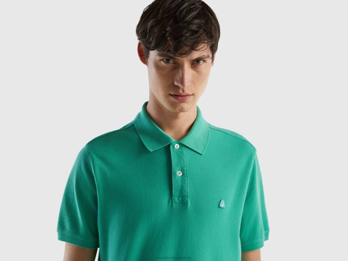 Heren Benetton groene regular fit polo groente 4R624592