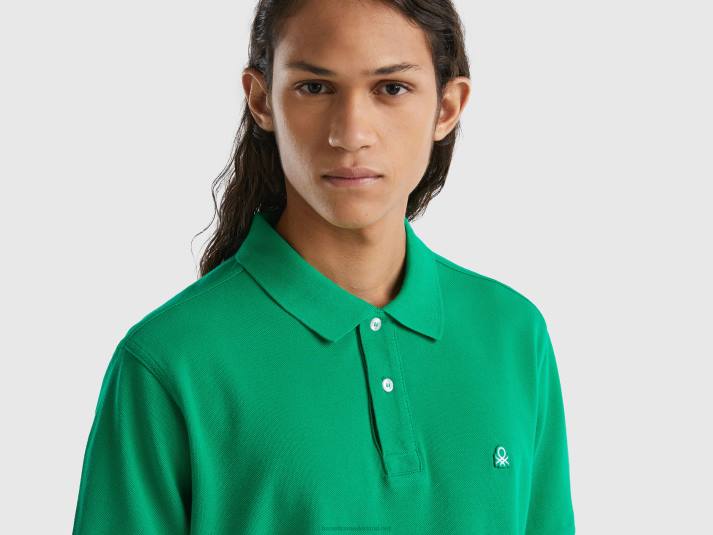 Heren Benetton groene regular fit polo groente 4R624602
