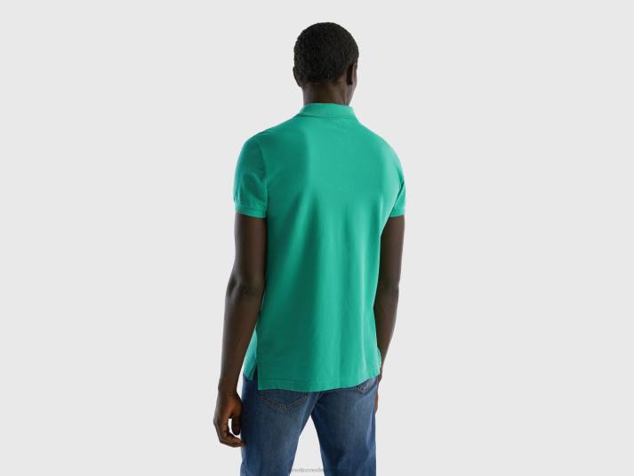 Heren Benetton groene slim fit polo groente 4R621376