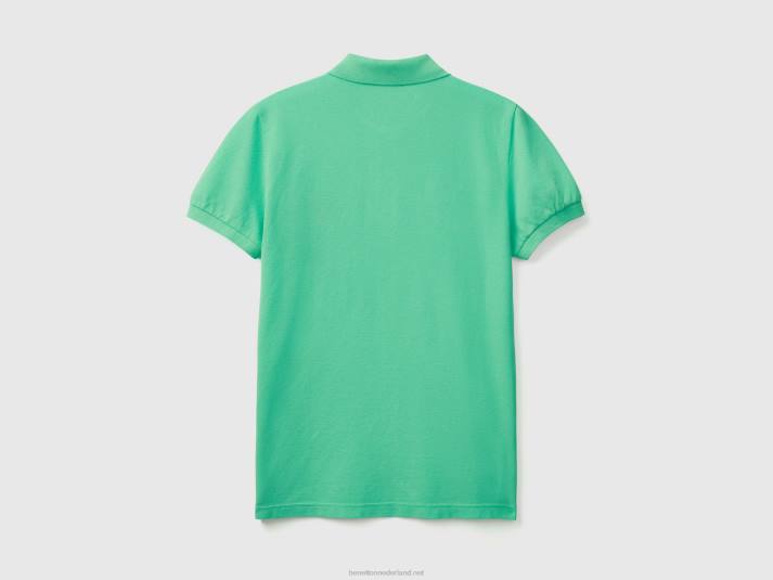 Heren Benetton groene slim fit polo groente 4R621376