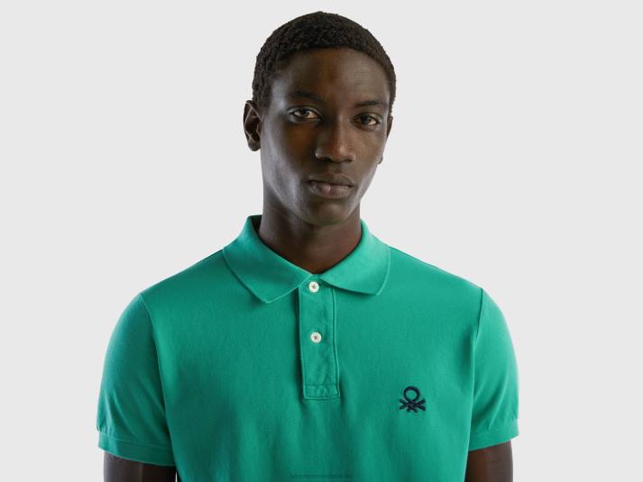 Heren Benetton groene slim fit polo groente 4R624587