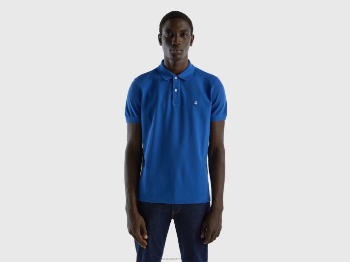 Heren Benetton korenblauwe regular fit polo helderblauw 4R624581