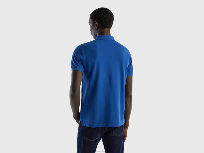 Heren Benetton korenblauwe regular fit polo helderblauw 4R624581