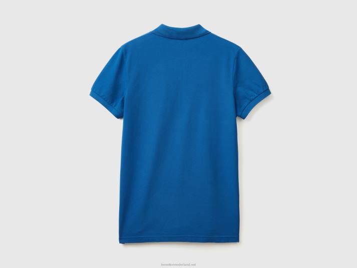 Heren Benetton korenblauwe slim fit polo helderblauw 4R621375
