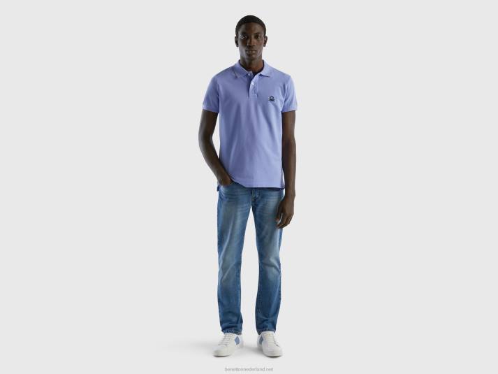 Heren Benetton maagdenpalm violet slim fit polo maagdenpalm 4R621381