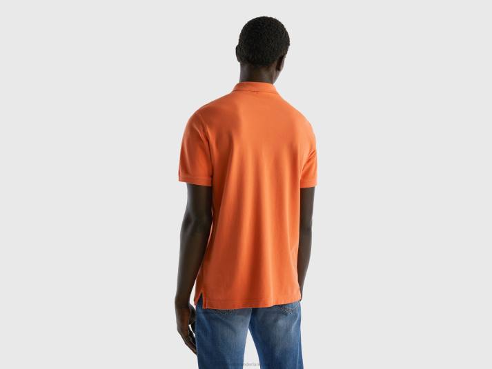 Heren Benetton oranje regular fit polo oranje 4R621387