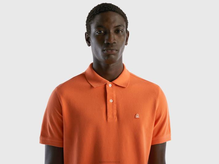 Heren Benetton oranje regular fit polo oranje 4R621387