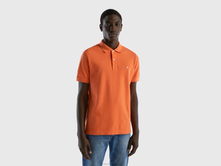 Heren Benetton oranje regular fit polo oranje 4R624578