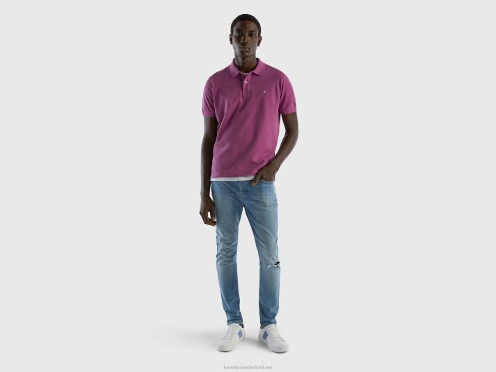 Heren Benetton paarse regular fit polo paars 4R621400