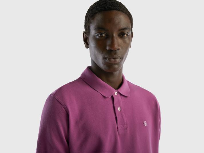 Heren Benetton paarse regular fit polo paars 4R621400