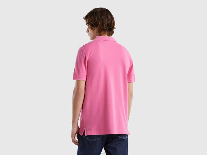 Heren Benetton roze polo met normale pasvorm roze 4R624585
