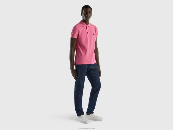 Heren Benetton roze slim fit polo roze 4R621386