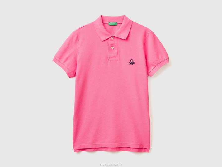 Heren Benetton roze slim fit polo roze 4R621386