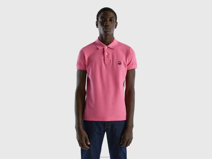 Heren Benetton roze slim fit polo roze 4R624570