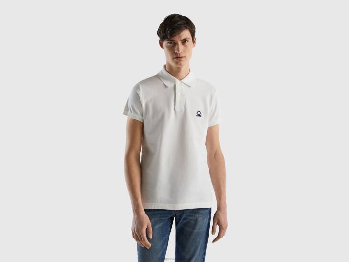 Heren Benetton witte slim fit polo wit 4R621415