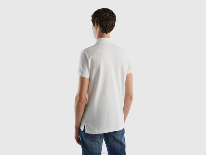 Heren Benetton witte slim fit polo wit 4R621415