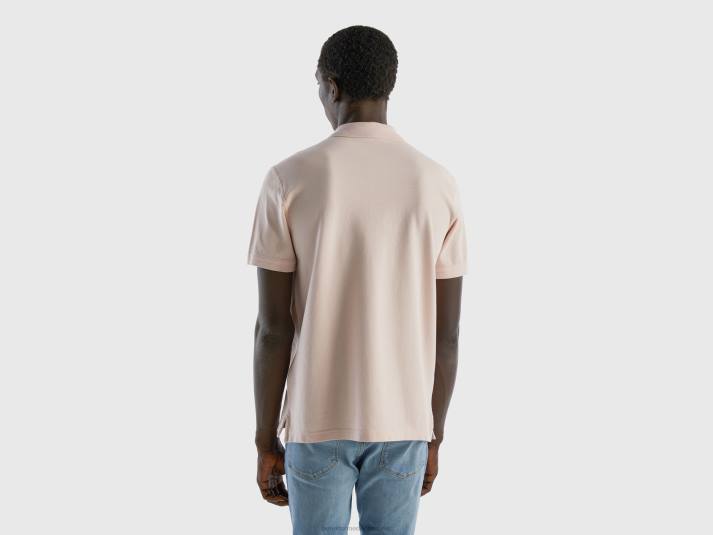 Heren Benetton zachtroze regular fit polo zacht roze 4R624584