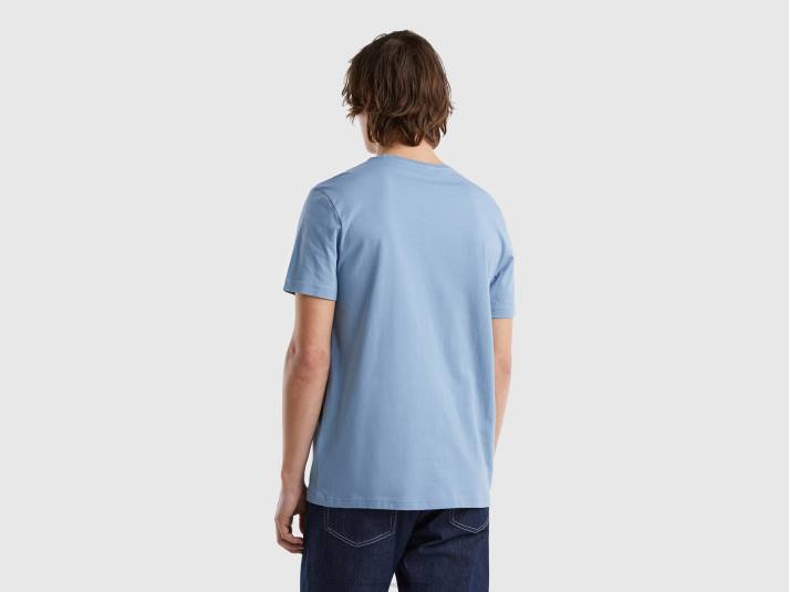 Heren Benetton blauw t-shirt van de luchtmacht luchtmacht blauw 4R624442