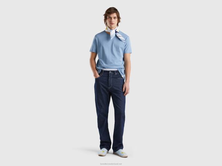 Heren Benetton blauw t-shirt van de luchtmacht luchtmacht blauw 4R624442