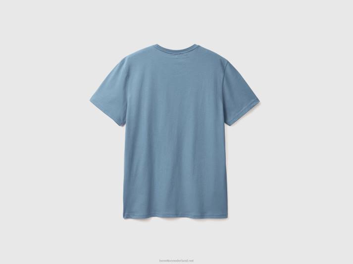 Heren Benetton blauw t-shirt van de luchtmacht luchtmacht blauw 4R624442