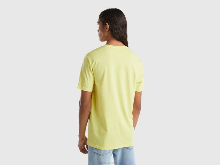 Heren Benetton citroengeel t-shirt geel 4R624491