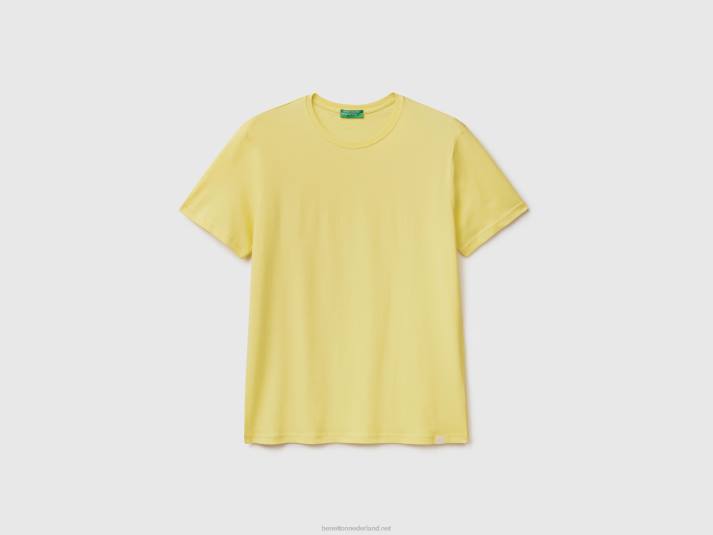 Heren Benetton citroengeel t-shirt geel 4R624491