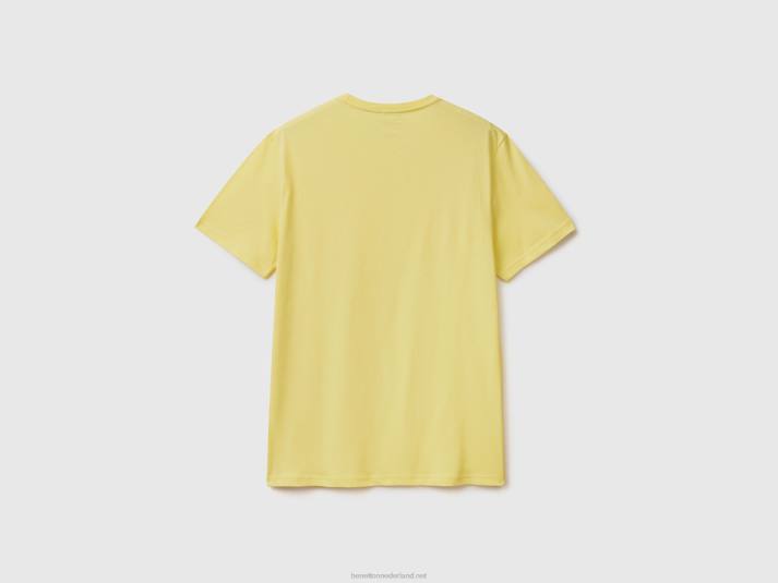 Heren Benetton citroengeel t-shirt geel 4R624491