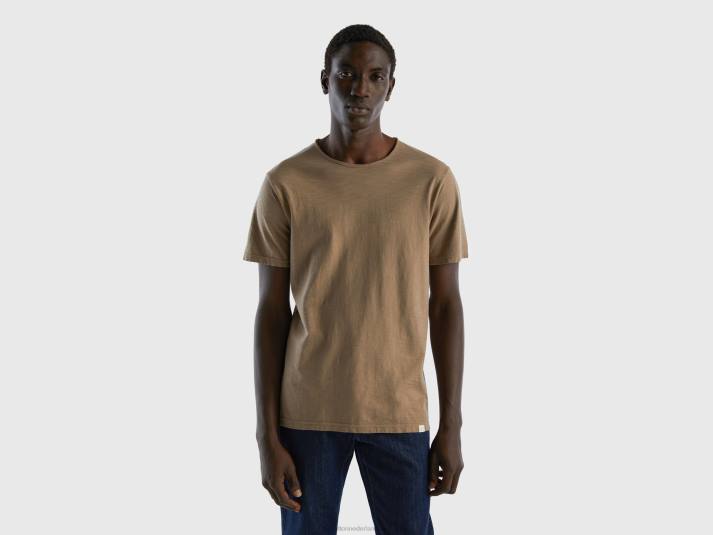 Heren Benetton duifgrijs t-shirt van slubkatoen duif grijs 4R621199