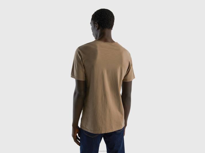 Heren Benetton duifgrijs t-shirt van slubkatoen duif grijs 4R621199