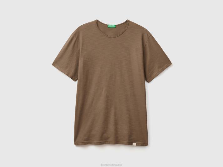 Heren Benetton duifgrijs t-shirt van slubkatoen duif grijs 4R621199