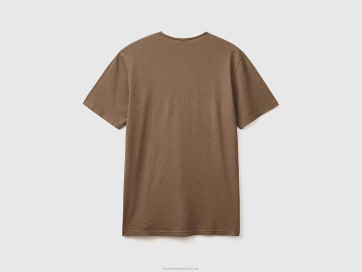 Heren Benetton duifgrijs t-shirt van slubkatoen duif grijs 4R621199