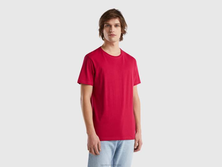 Heren Benetton fuchsiakleurig t-shirt fuchsia 4R624441