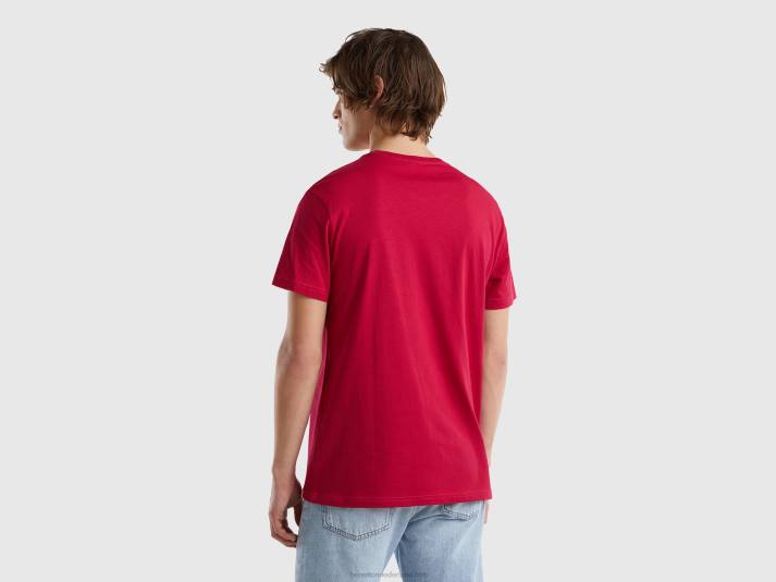Heren Benetton fuchsiakleurig t-shirt fuchsia 4R624441