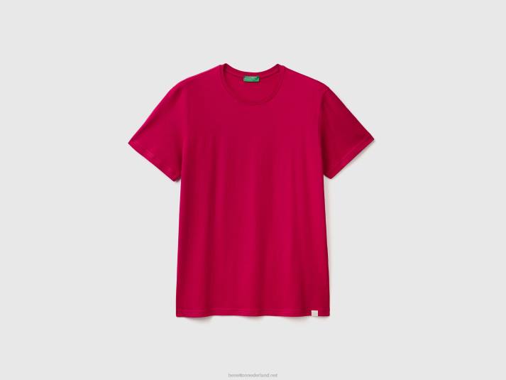 Heren Benetton fuchsiakleurig t-shirt fuchsia 4R624441