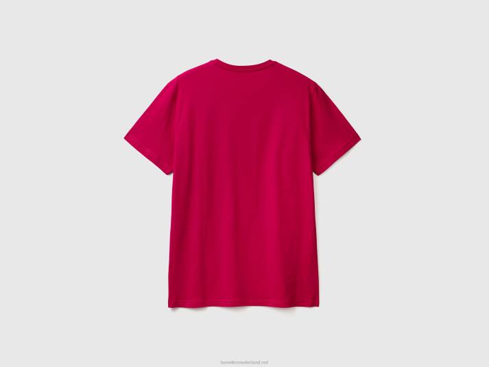 Heren Benetton fuchsiakleurig t-shirt fuchsia 4R624441