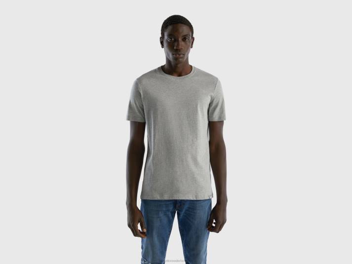 Heren Benetton gemêleerd grijs t-shirt lichtgrijs 4R621293