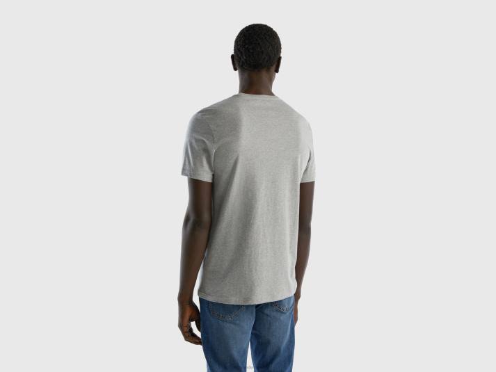 Heren Benetton gemêleerd grijs t-shirt lichtgrijs 4R621293
