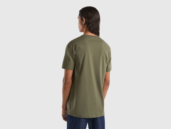 Heren Benetton groen t shirt militair groen 4R621245