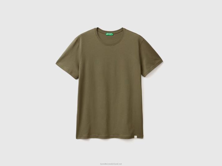 Heren Benetton groen t shirt militair groen 4R621245