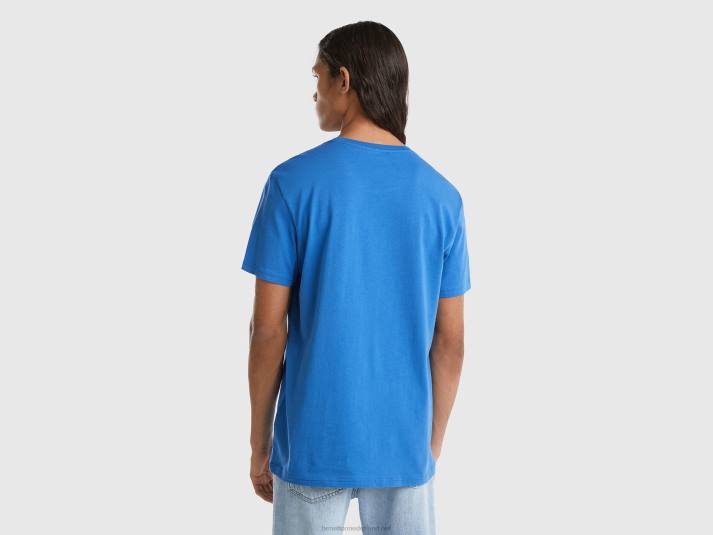 Heren Benetton lichtblauw t-shirt lichtblauw 4R624480