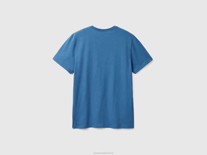 Heren Benetton lichtblauw t-shirt lichtblauw 4R624480