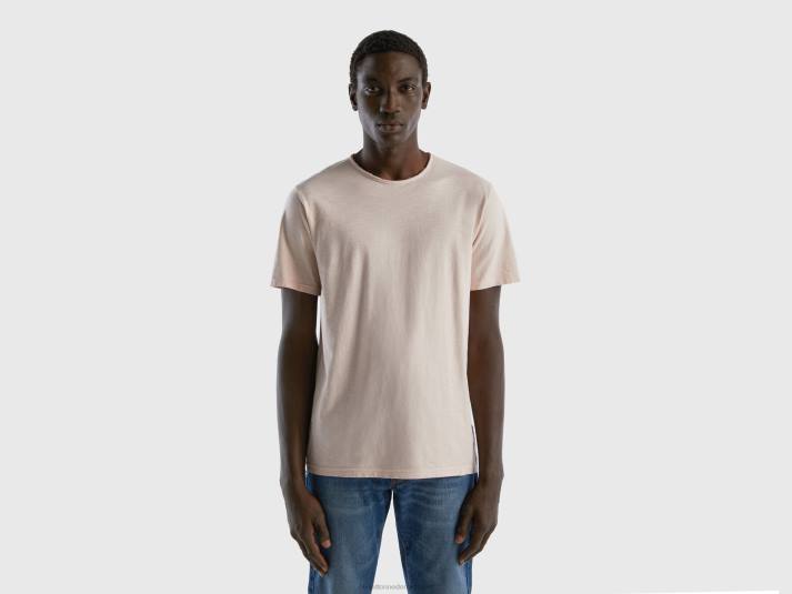 Heren Benetton roze t-shirt van slubkatoen zacht roze 4R624488