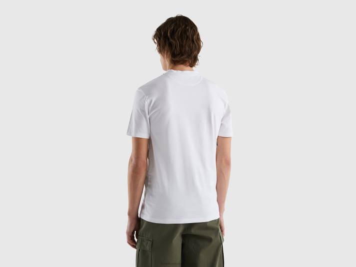 Heren Benetton slimfit T-shirt van stretchkatoen wit 4R621294