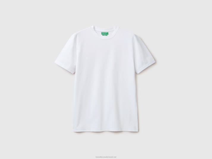 Heren Benetton slimfit T-shirt van stretchkatoen wit 4R621294