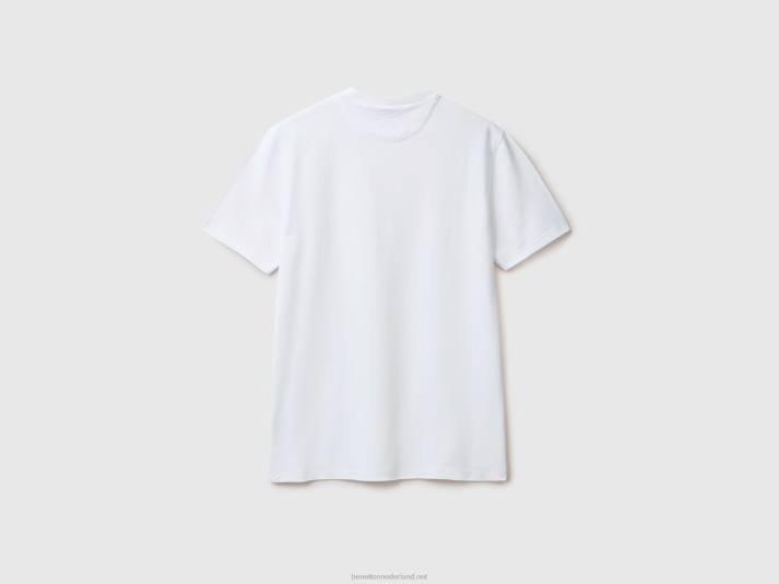 Heren Benetton slimfit T-shirt van stretchkatoen wit 4R621294