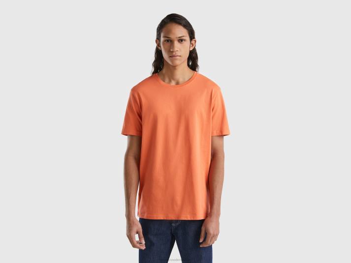 Heren Benetton steenrood t-shirt baksteenrood 4R621202