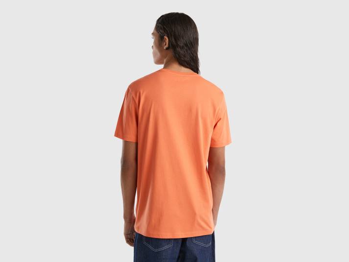 Heren Benetton steenrood t-shirt baksteenrood 4R624502